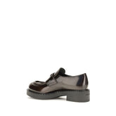 Prada Brown Calf Leather Bos Taurus Slip-On Loafers - Back view