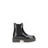 Prada Black Calf Leather Bos Taurus Chelsea Boots - Front view