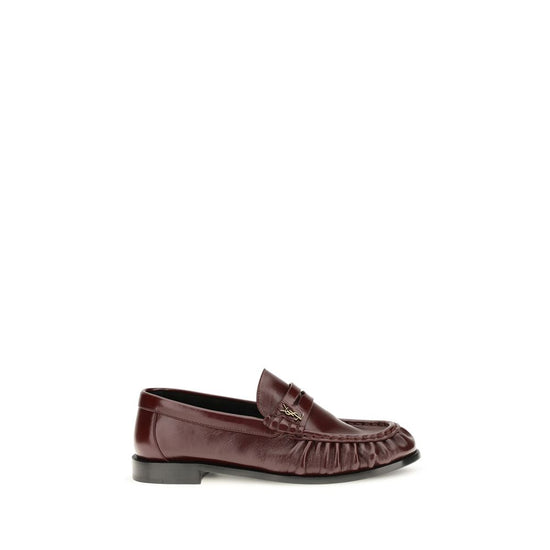 Saint Laurent Bordeaux Lamb Ovis Aries Aries Slip-On Loafers - Front view