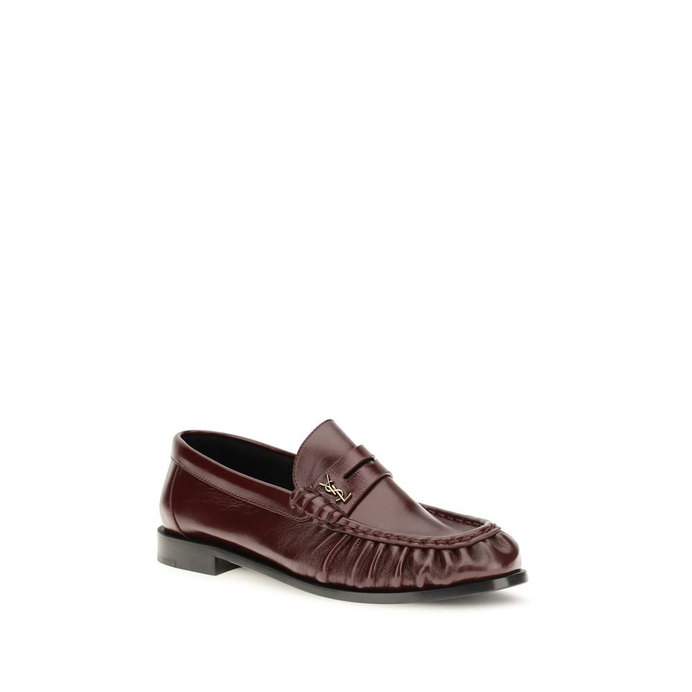 Saint Laurent Bordeaux Lamb Ovis Aries Aries Slip-On Loafers - Side view