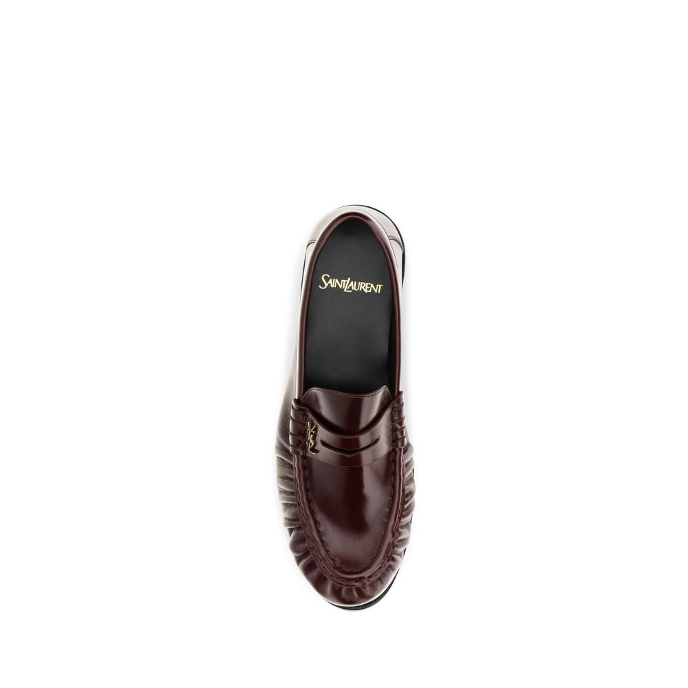 Saint Laurent Bordeaux Lamb Ovis Aries Aries Slip-On Loafers - Detail view