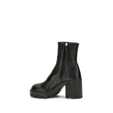 Prada Black Calf Leather Bos Taurus Ankle Boots - Back view