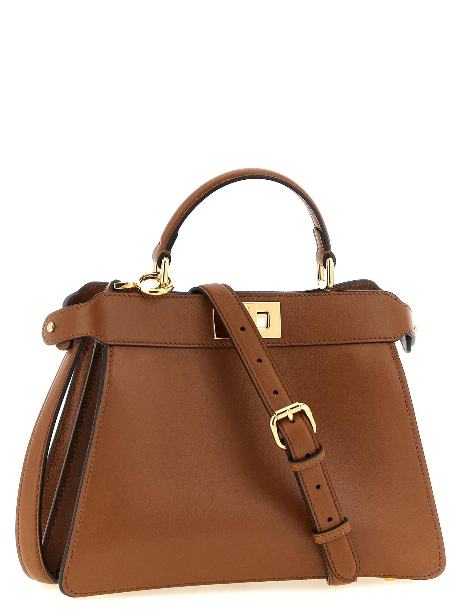Fendi Brown Calfskin Crossbody Bag - Side view