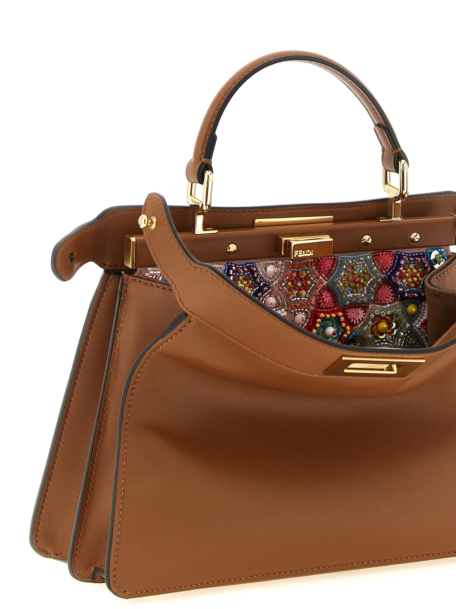 Fendi Brown Calfskin Crossbody Bag - Detail view