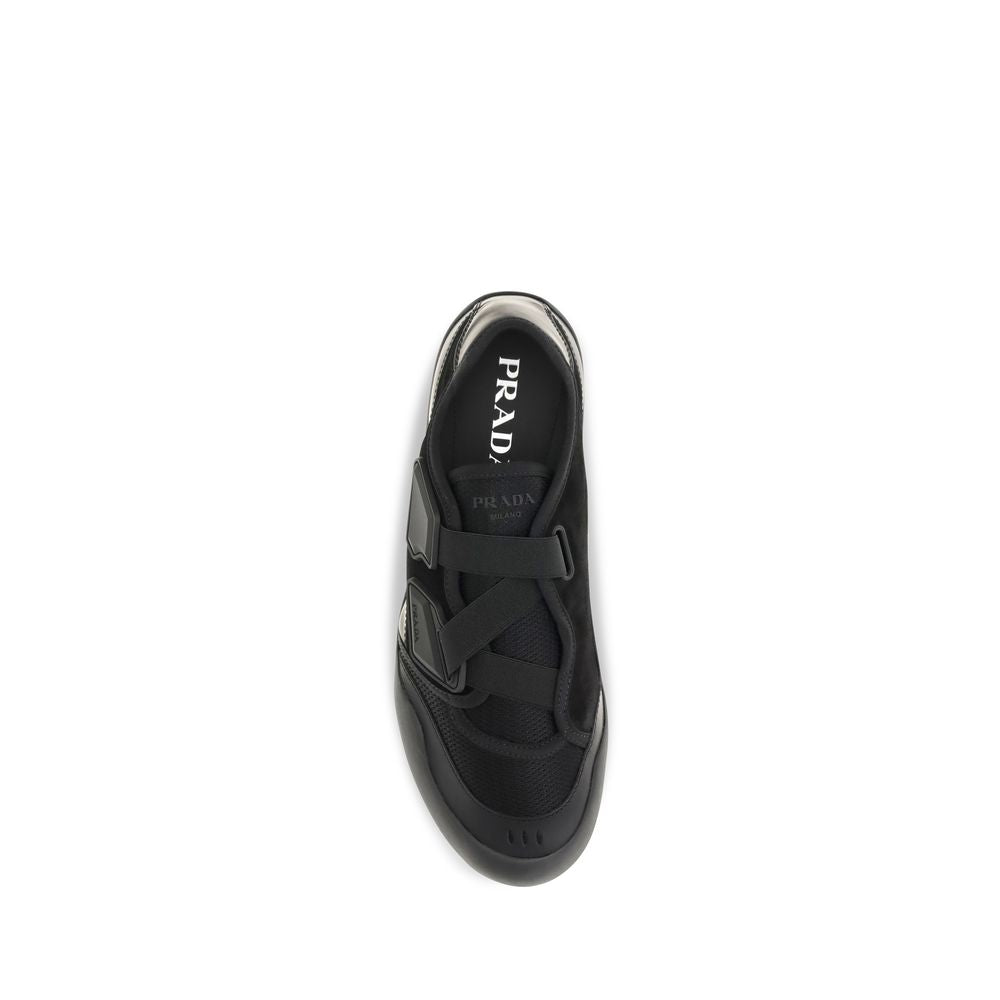 Prada Black Nylon Low Top Sneakers - Detail view