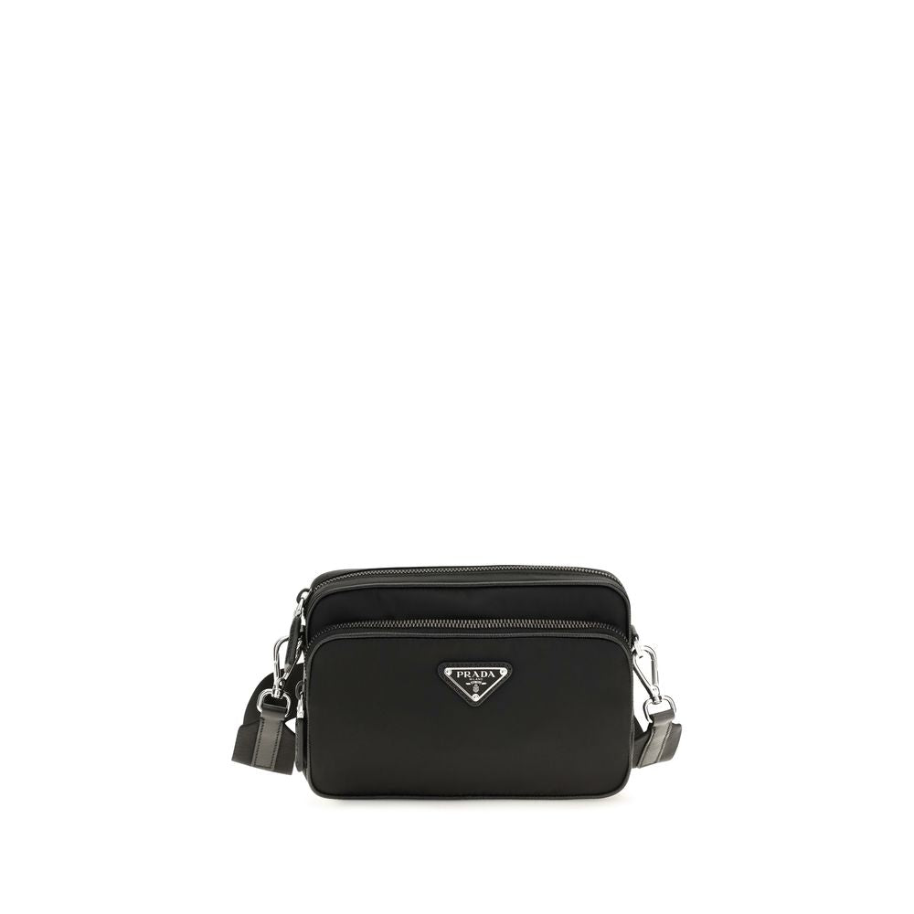 Prada Black Recycled Polyamide Shoulder Bag - Front view