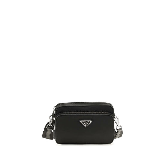Prada Black Recycled Polyamide Shoulder Bag - Front view