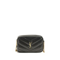 Saint Laurent Black Lamb Ovis Aries Aries Shoulder Bag - Front view