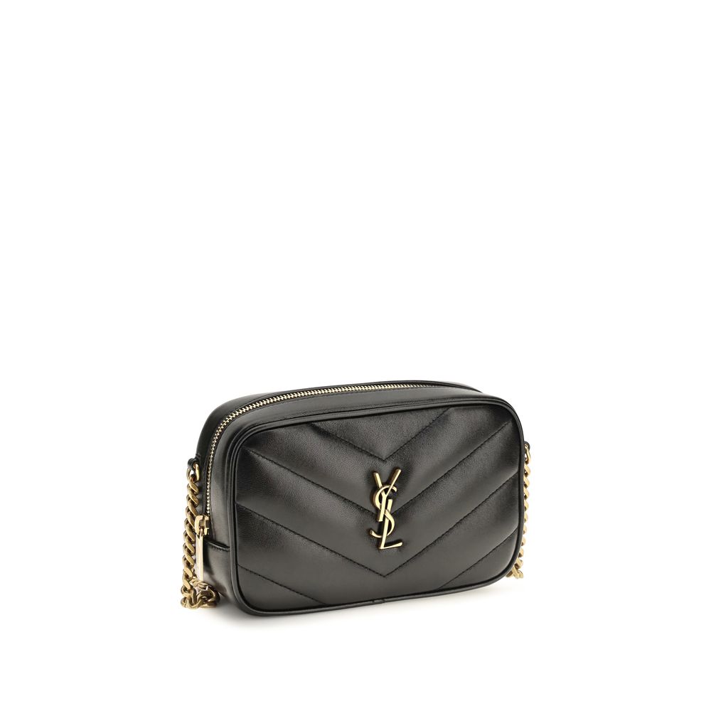 Saint Laurent Black Lamb Ovis Aries Aries Shoulder Bag - Side view