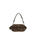 Prada Brown Recycled Polyamide Shoulder Bag - Front view