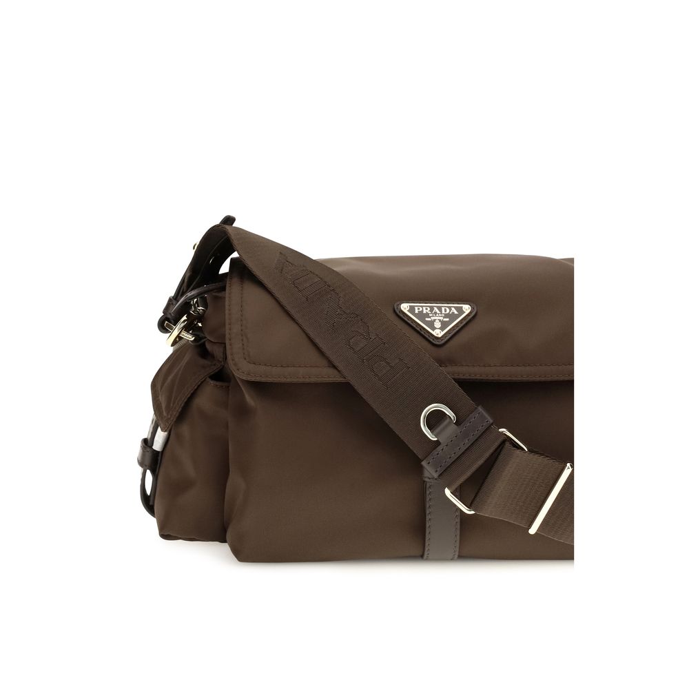Prada Brown Recycled Polyamide Shoulder Bag - Detail view