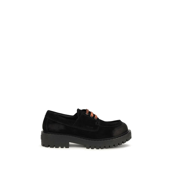 Prada Black Suede Leather Slip-On Loafers - Front view