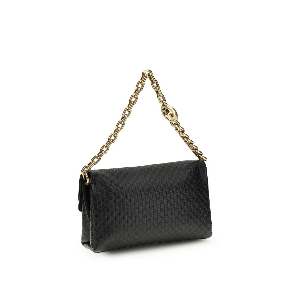 Gucci Black Calf Leather Bos Taurus Shoulder Bag - Back view