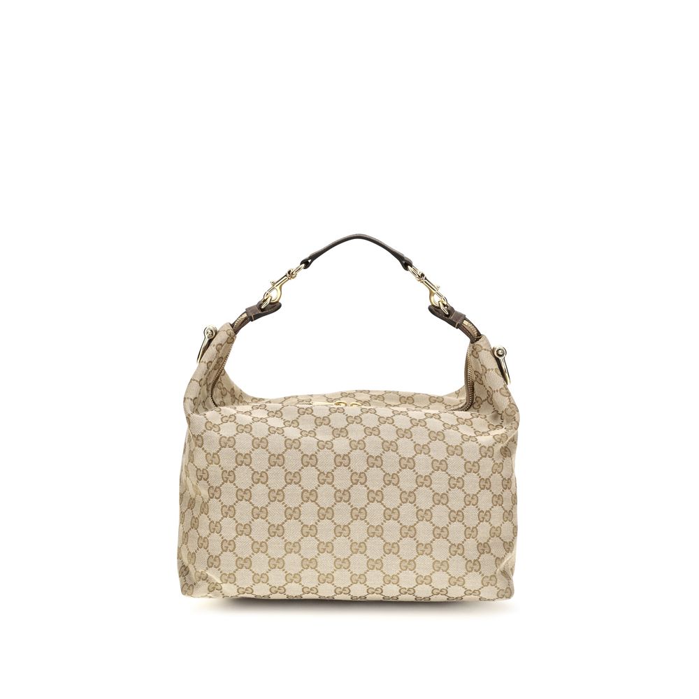 Gucci Beige Fabric Shoulder Bag - Front view