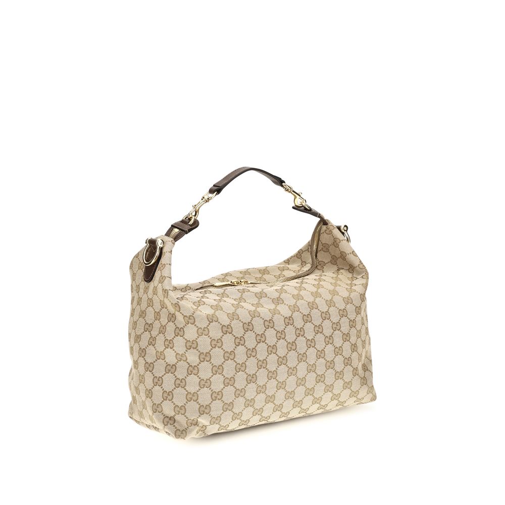 Gucci Beige Fabric Shoulder Bag - Side view