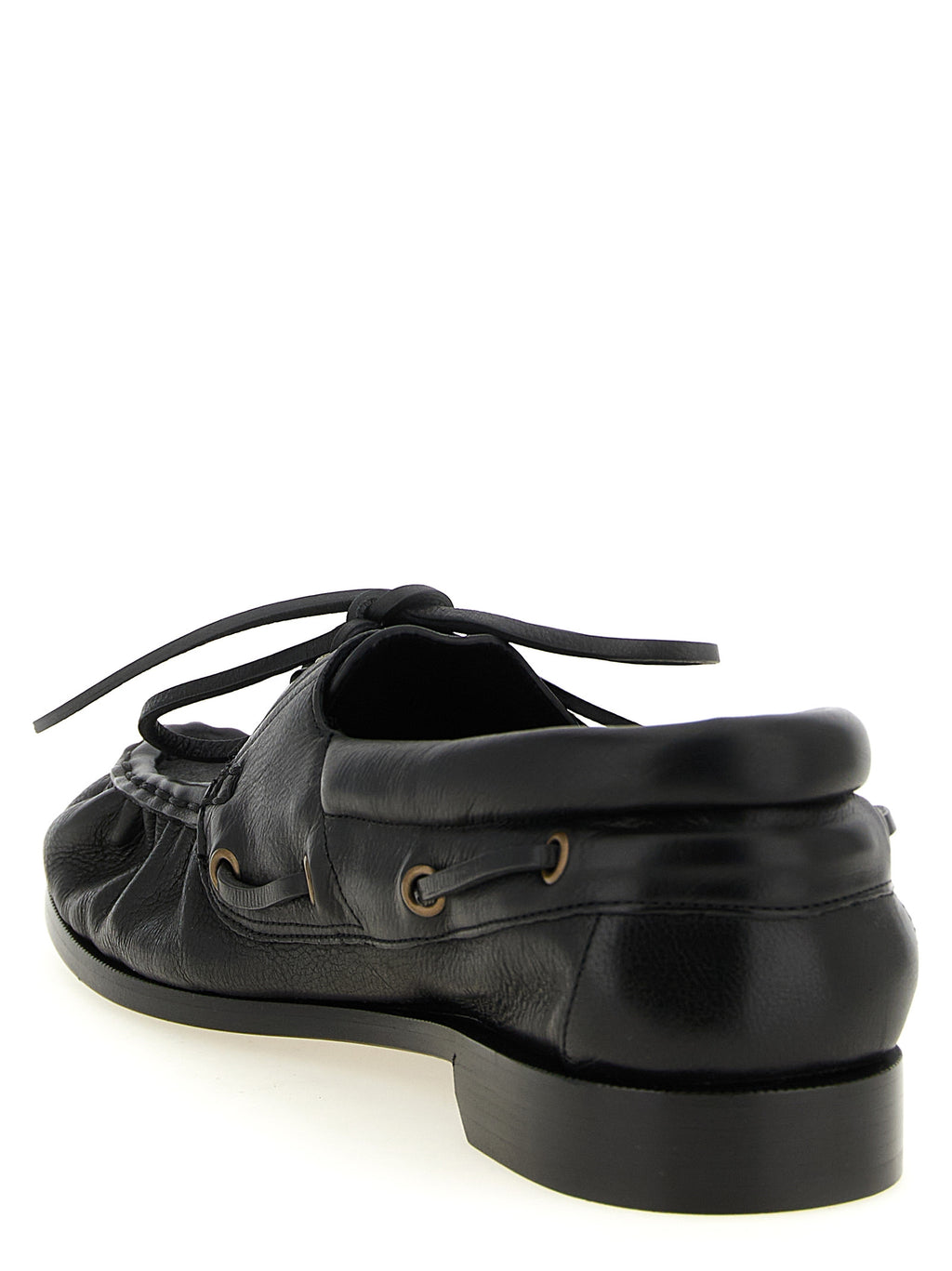 Saint Laurent Black Calfskin Slip-On Loafers