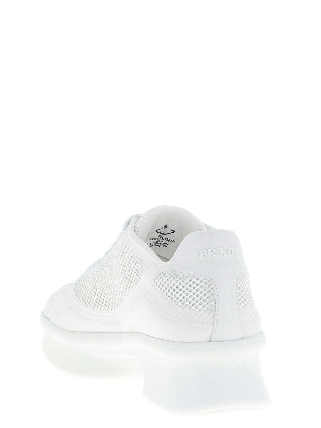 Prada White Polyester Athletic Sneakers
