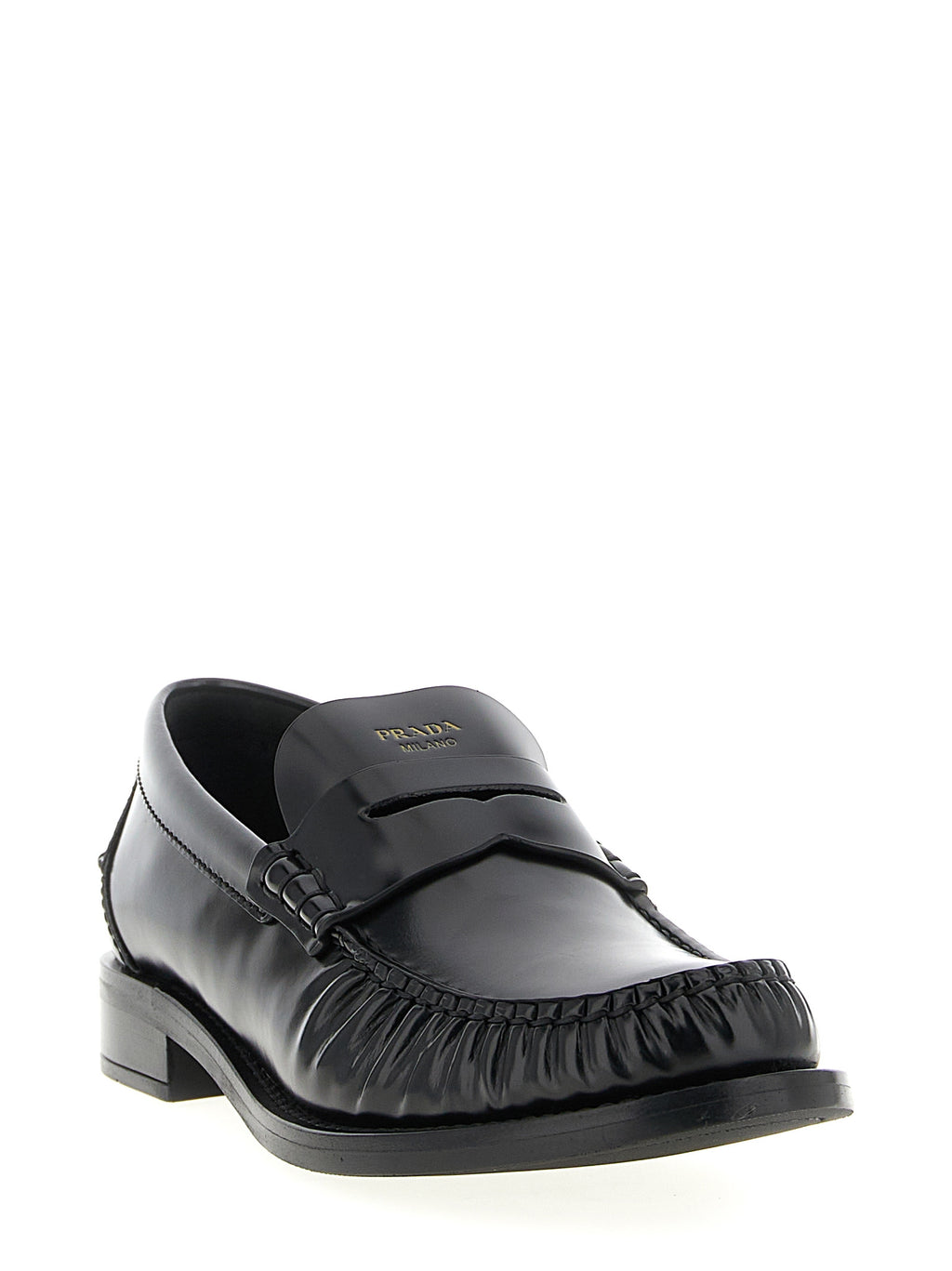Prada Black Calfskin Slip-On Loafers