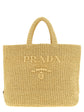 Prada Beige Raffia Tote Bag