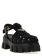 Prada Black Viscose Platform Sandals