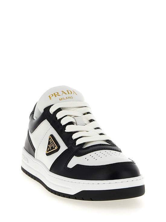 Prada Bicolor Calfskin Low Top Sneakers