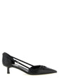 Prada Black Goatskin Mid Heel Pumps