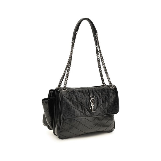 Saint Laurent Black Calf Leather Bos Taurus Shoulder Bag