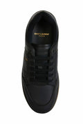 Saint Laurent Black Calf Leather Low Top Sneakers - Front view