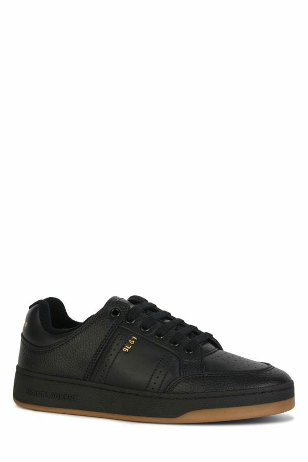 Saint Laurent Black Calf Leather Low Top Sneakers - Back view