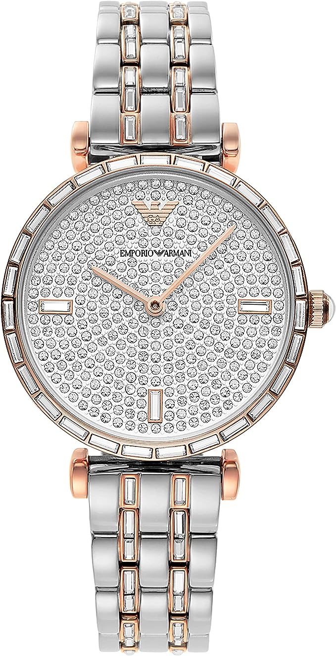 Emporio Armani Silver Steel Quartz Watch - Front view