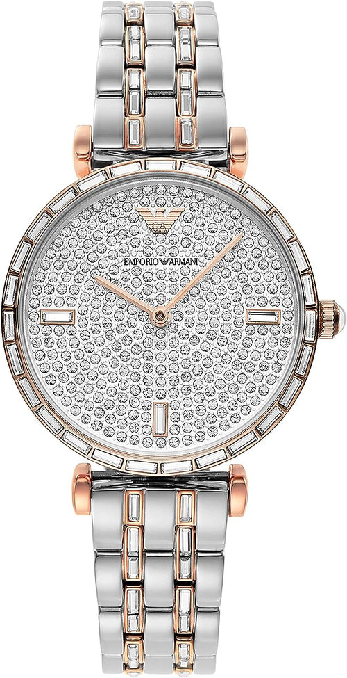 Emporio Armani Silver Steel Quartz Watch - Front view