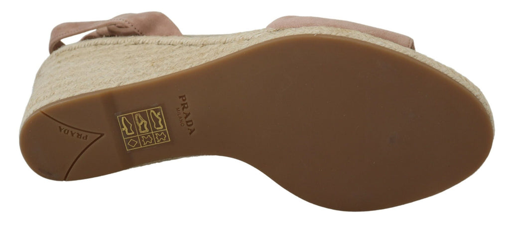Prada Pink Suede Leather Ankle Strap Sandals - Side view
