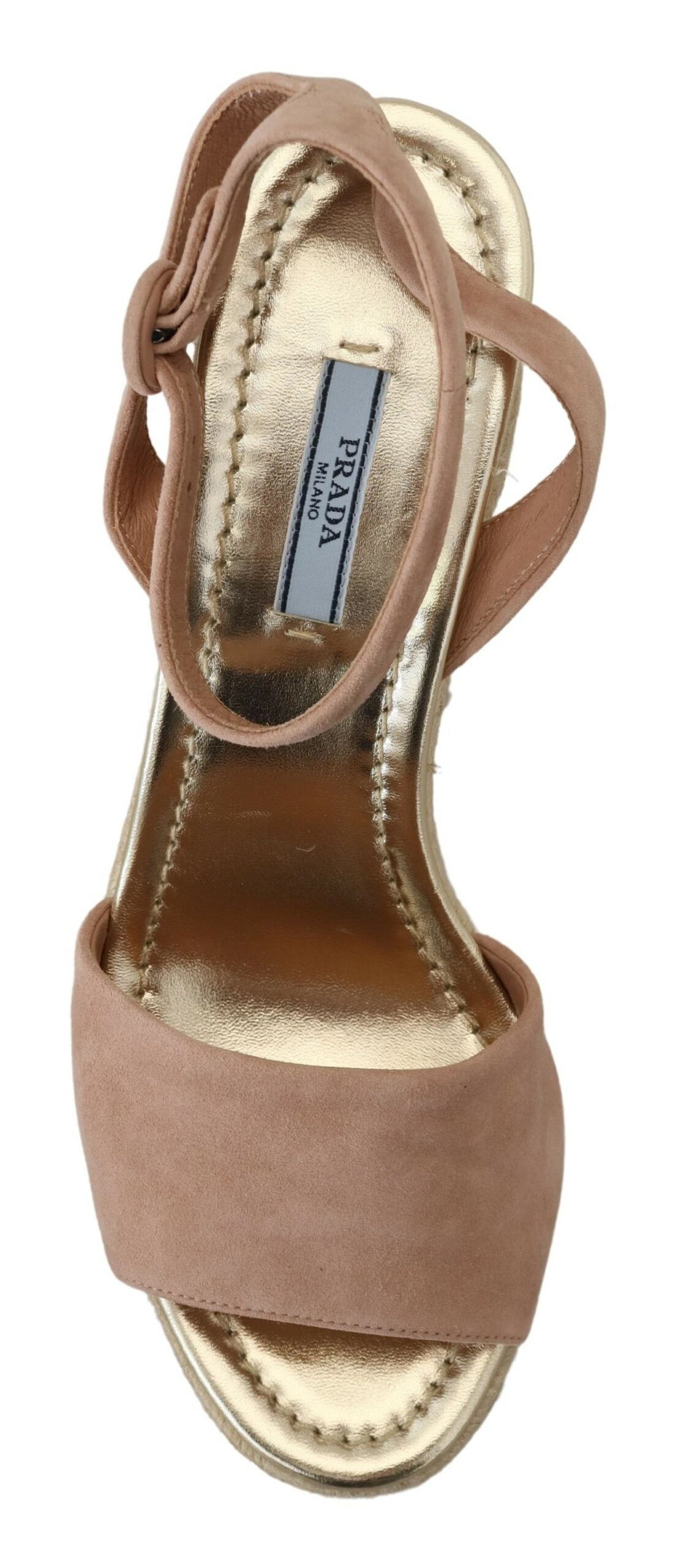 Prada Pink Suede Leather Ankle Strap Sandals - Back view