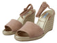 Prada Pink Suede Leather Ankle Strap Sandals - Close-up view