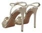 Prada Gold Leather Sandals Ankle Strap Heels Stiletto Sandal - Close-up view