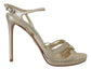 Prada Gold Leather Sandals Ankle Strap Heels Stiletto Sandal - Styled view