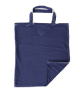 Prada Blue Jersey Fabric Logo Shoulder Shopping Tote Shopping Bag - Front view