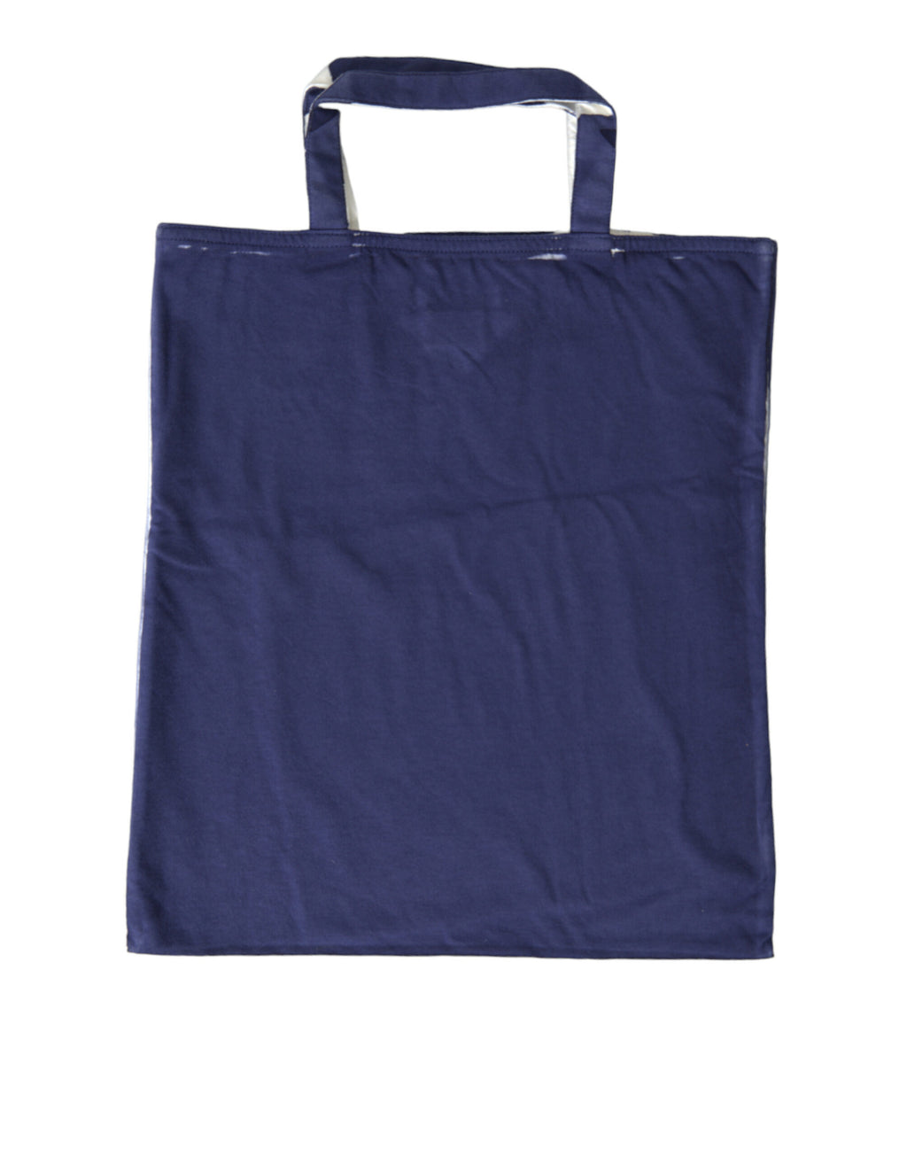 Prada Blue Jersey Fabric Logo Shoulder Shopping Tote Shopping Bag - Detail view