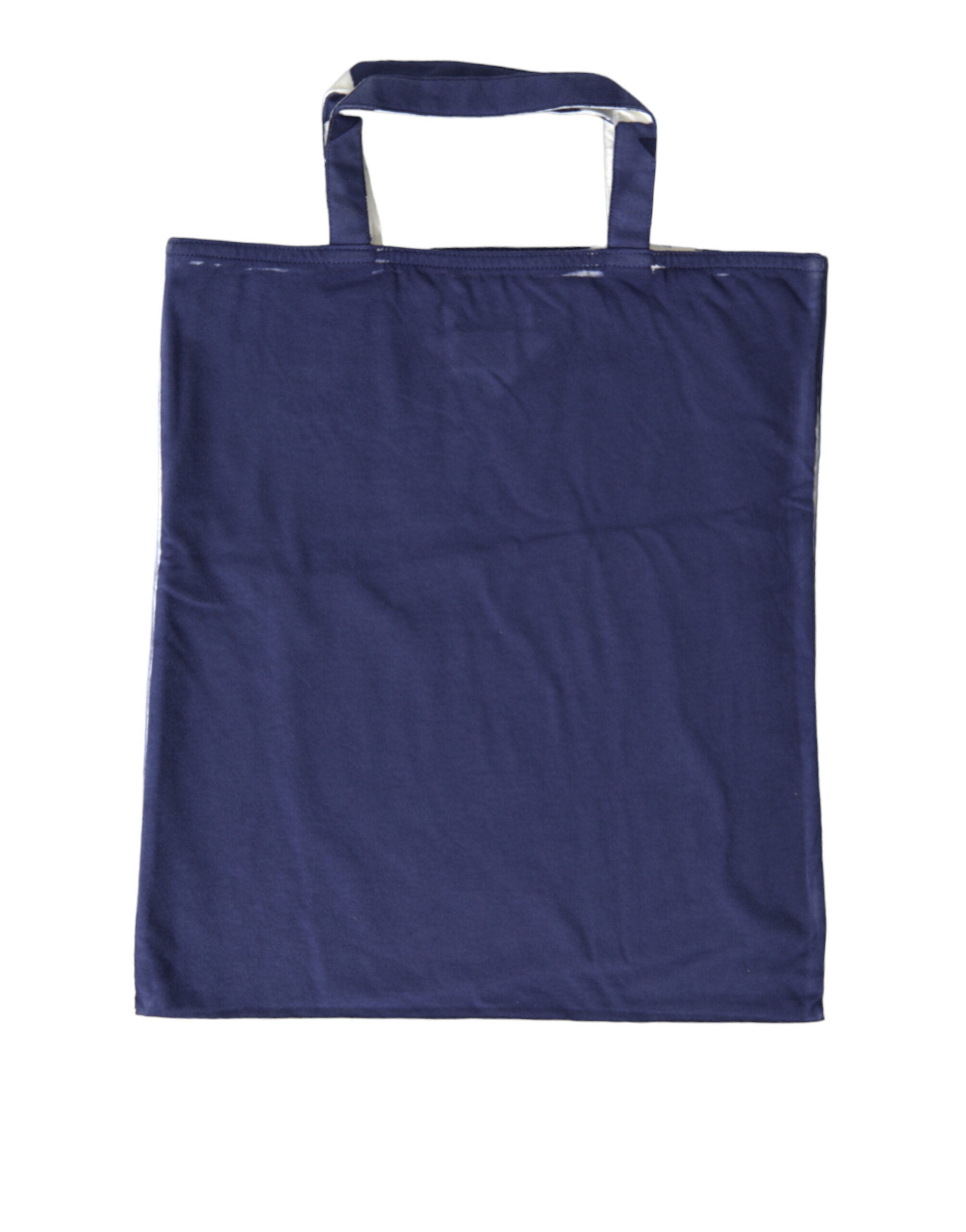 Prada Blue Jersey Fabric Logo Shoulder Shopping Tote Shopping Bag - Detail view