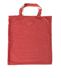 Prada Red Jersey Fabric Logo Shoulder Shopping Tote Bag - Front view