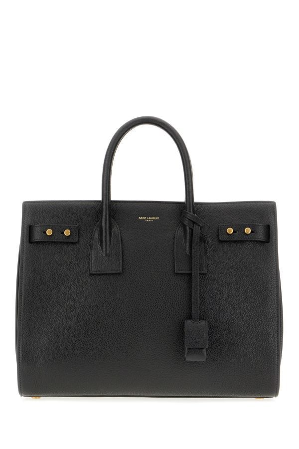 Saint Laurent Black Calf Leather Sac De Jour Handbag - Front view