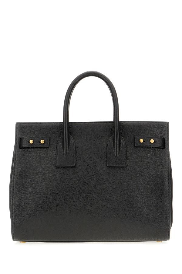 Saint Laurent Black Calf Leather Sac De Jour Handbag - Back view