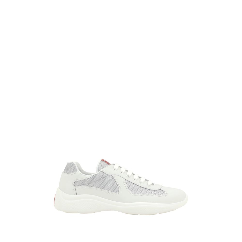 Prada White Polyamide Low Top Sneakers - Front view