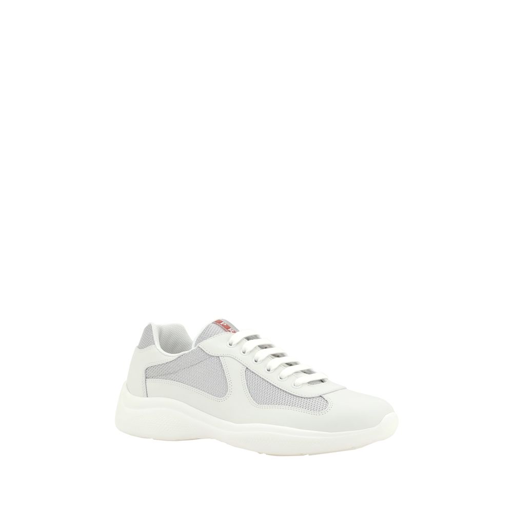 Prada White Polyamide Low Top Sneakers - Side view
