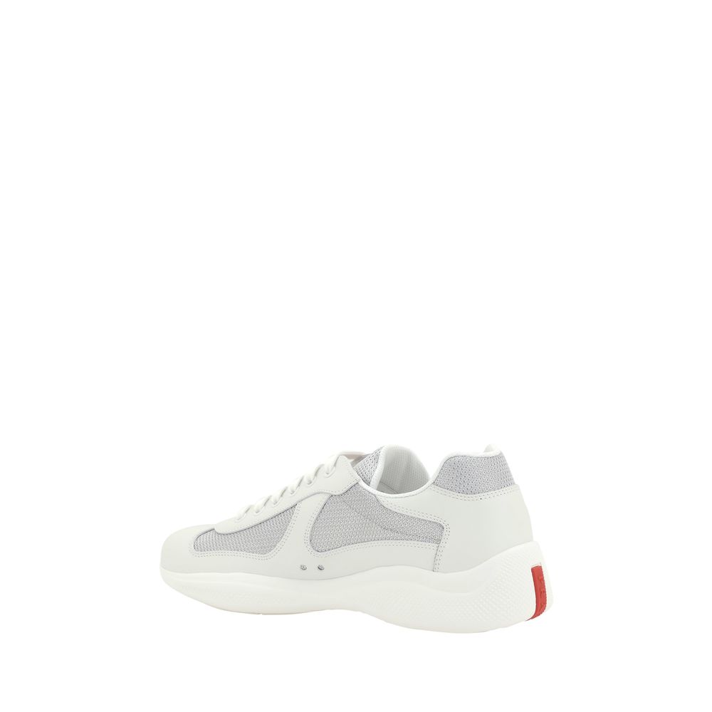 Prada White Polyamide Low Top Sneakers - Back view