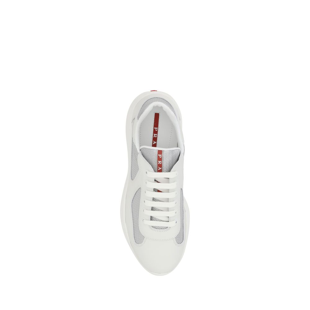 Prada White Polyamide Low Top Sneakers - Detail view