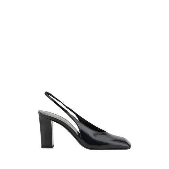 Prada Black Calf Leather Pumps - Front view