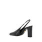Prada Black Calf Leather Pumps - Back view
