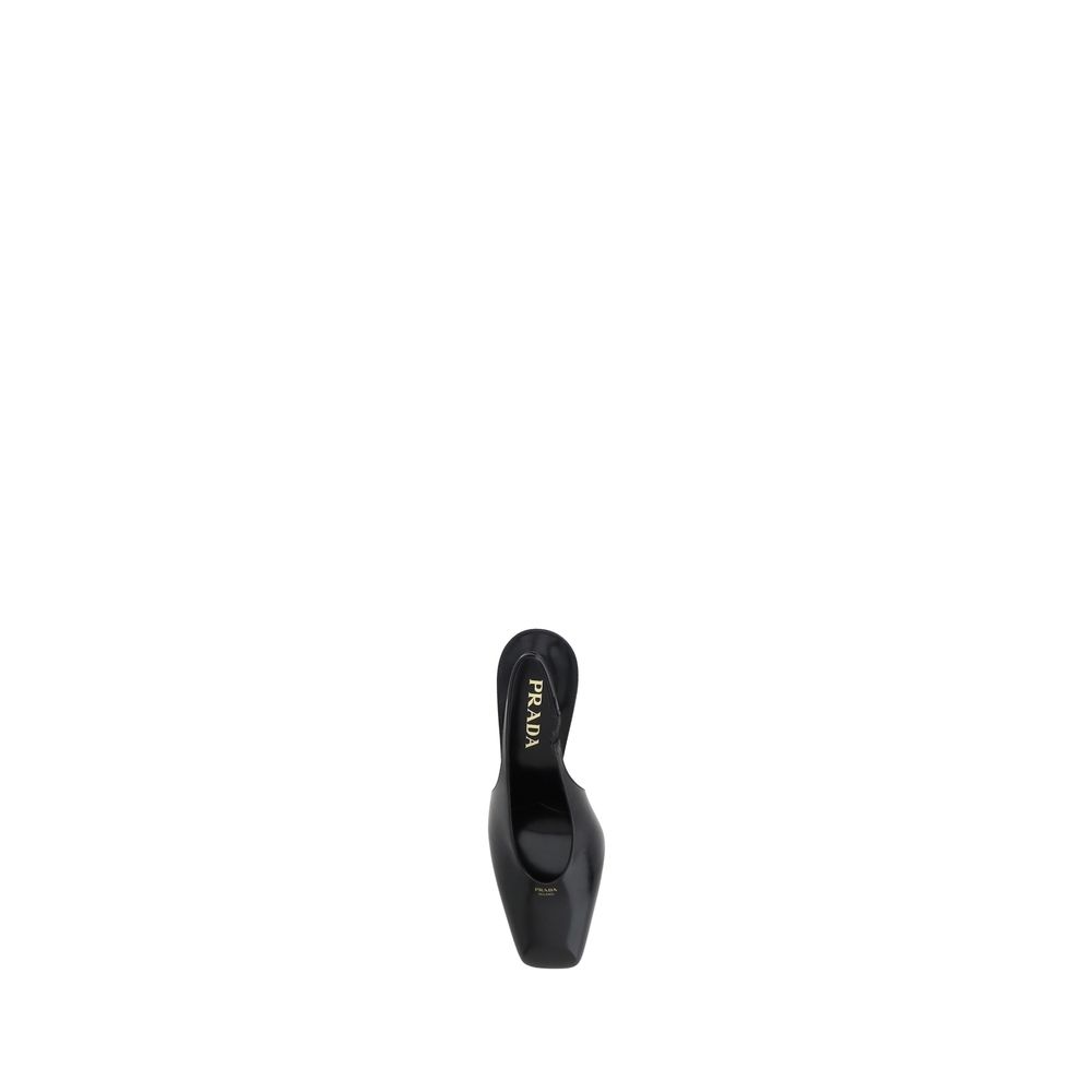 Prada Black Calf Leather Pumps - Detail view