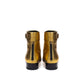 Saint Laurent Gold Leather Ankle Boots - Back view
